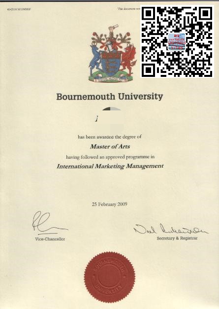 英国伯恩茅斯大学毕业証Bournemouth University 谷歌