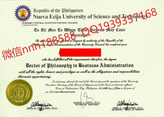 菲律宾国立雷省科技大学博士学位证书文凭样本