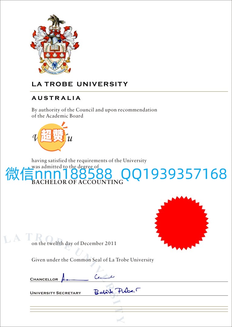 Graduation Certificate from La Trobe University in Australia