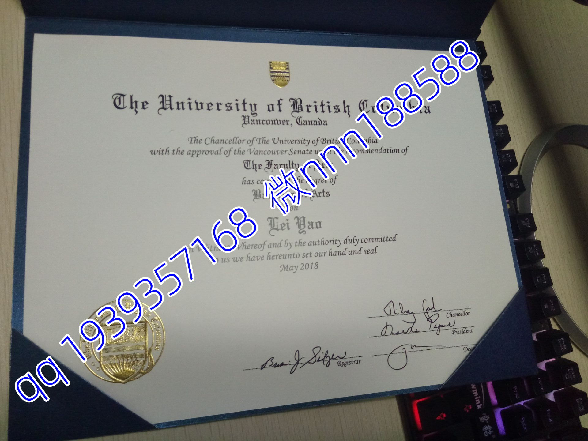 加拿大英属哥伦比亚大学毕业证文凭