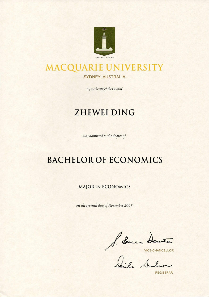 澳大利亚麦考瑞大学毕业证文凭