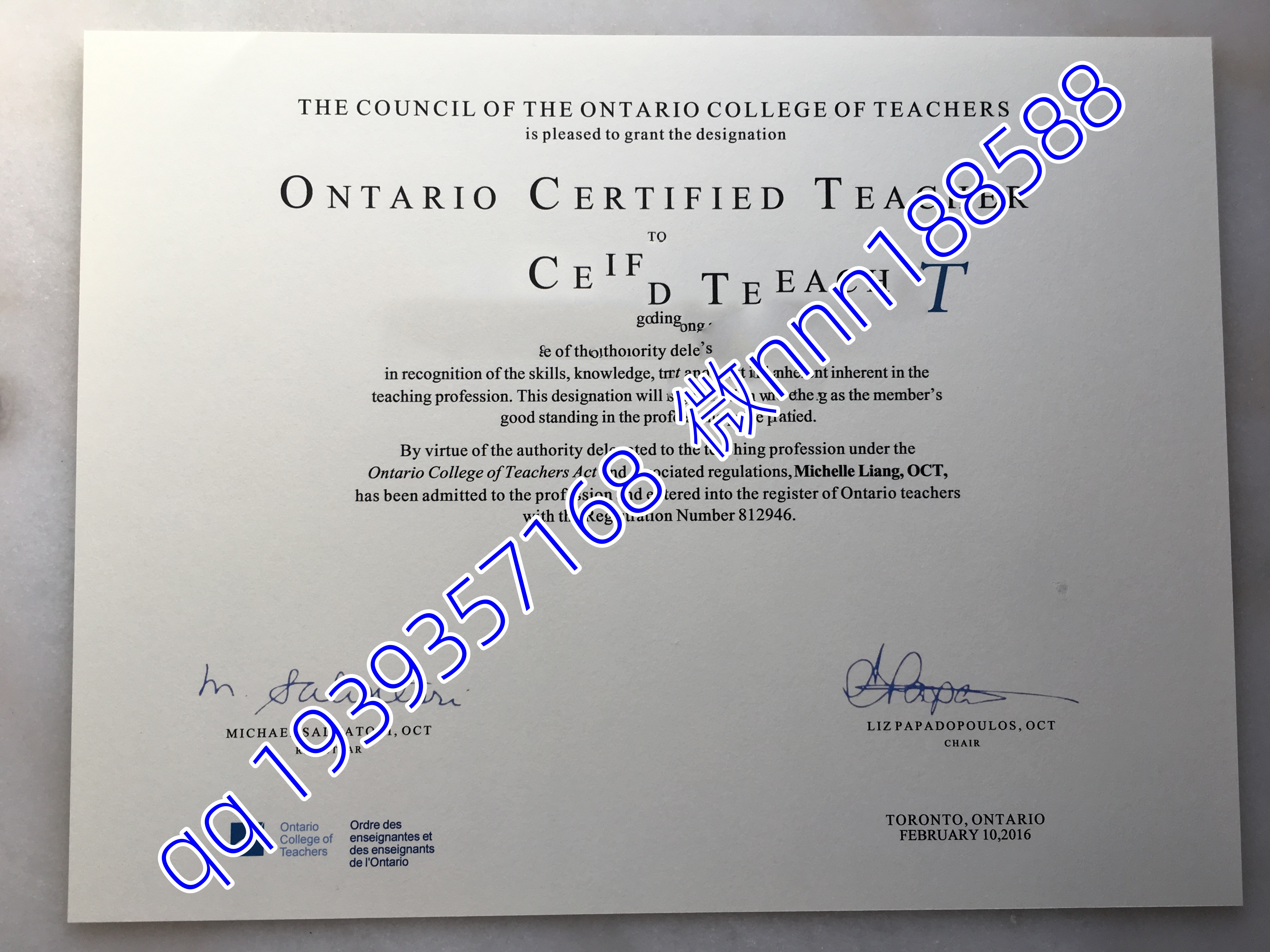 加拿大安大略省教师资格证书ontario certified .jpg